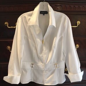 Vintage Jones New York Signature white blouse size M